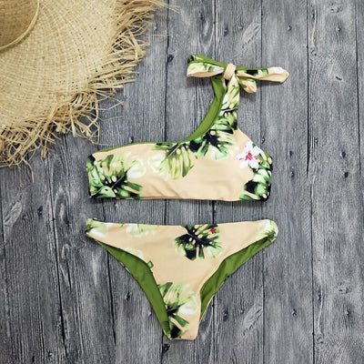One Shoulder Tropical Bikini